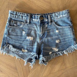 Free People Destroyed Denim Shorts